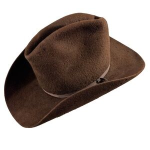 Dobbs West brown felt cowboy hat distressed vintage western